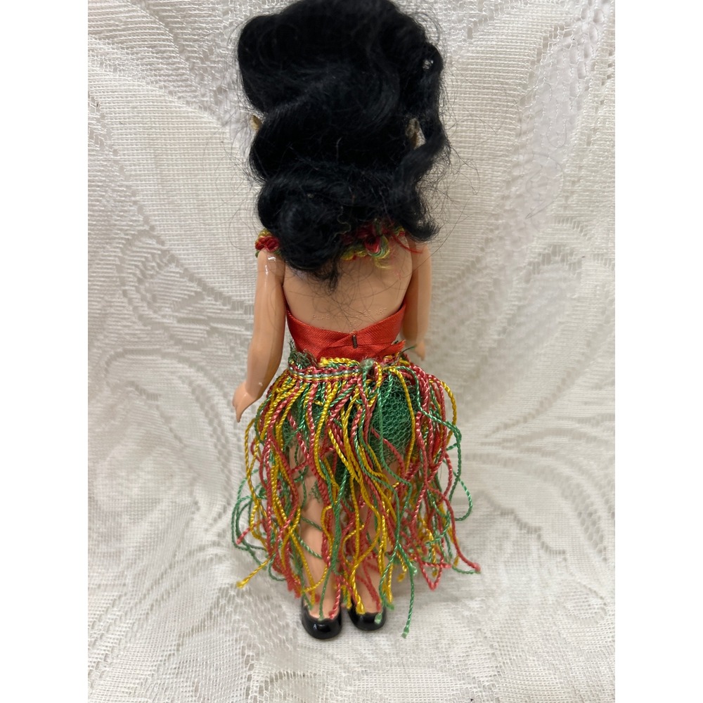 Vintage Plastic Molded Art Co Hula Girl Doll 7.5" Sleep Eyes 1950s Hawaii Tiki - Picture 2 of 5